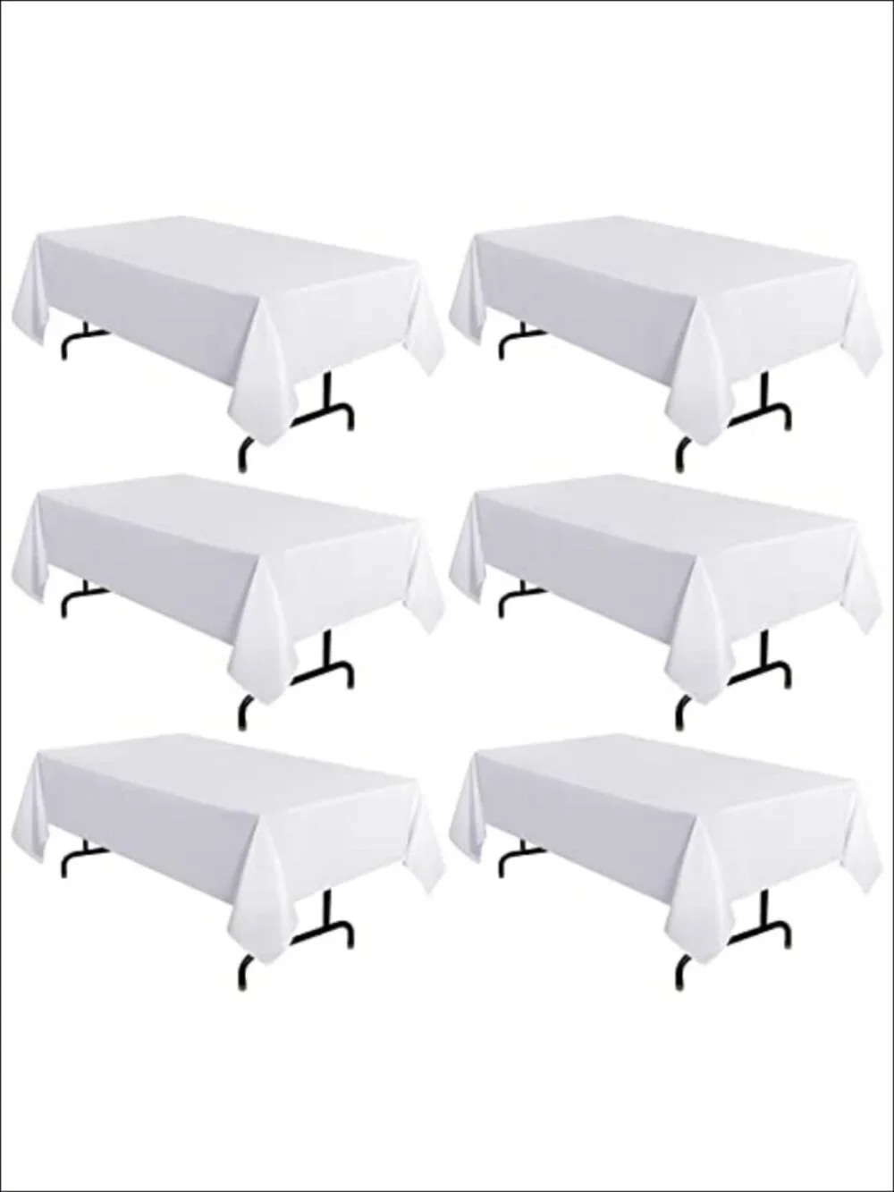 6 Pack Table Cloths 60x102 Inch Polyester Rectangle Tables 6ft